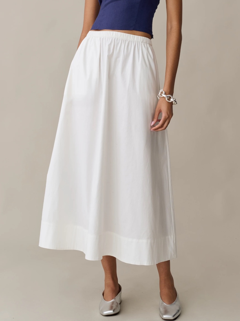 Quince White Midi Skirt